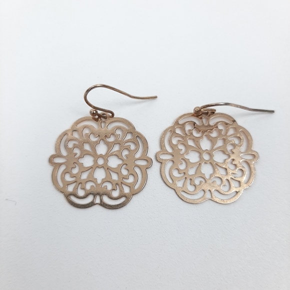 Gold Turquoise Boho Pierced Hook Earrings Set of Four - Picture 6 of 10